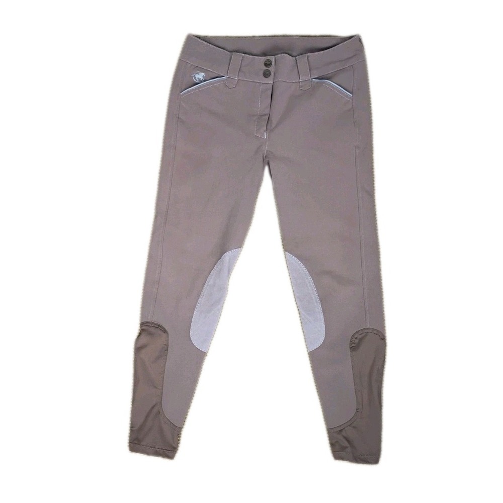 Piper Women's Equestrian Horse Riding Pants Brown Ankle Zip Size 28R